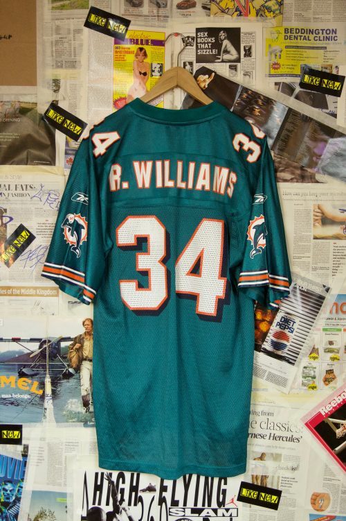 Reebok NFL Equipment Miami Dolphins #34 Ricky Williams Aqua