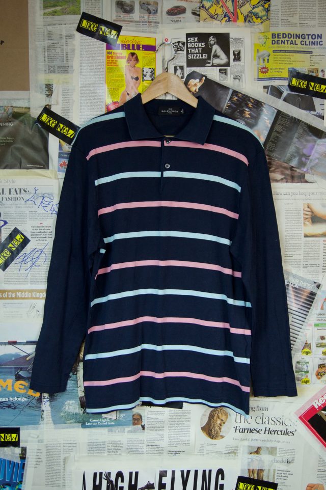 Vintage Balenciaga spellout logo polo shirt womens size M  second wave  vintage store