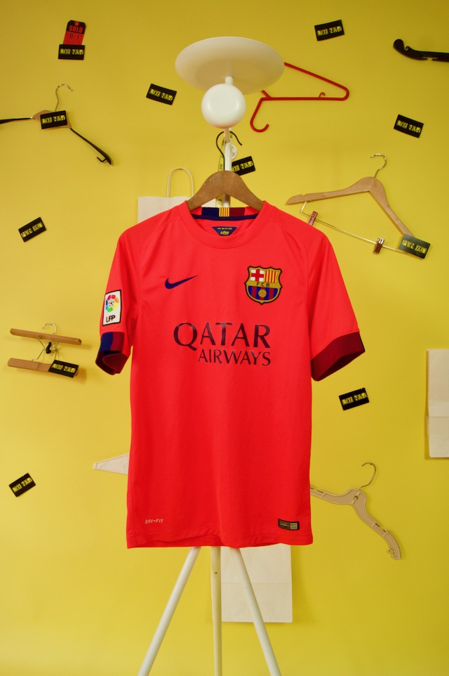 FC Barcelona 2014 Neon Orange Nike Jersey (S) New Vintage